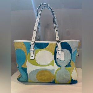 Coach Limited Edition Optic C Signature Suede Gallery Tote Bag 2009 03682